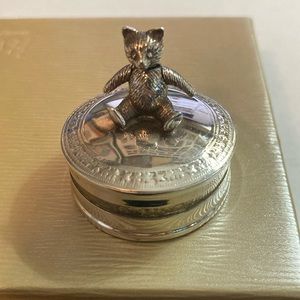 Sterling Silver Baby’s Teeth Keepsake Box with Teddy Bear